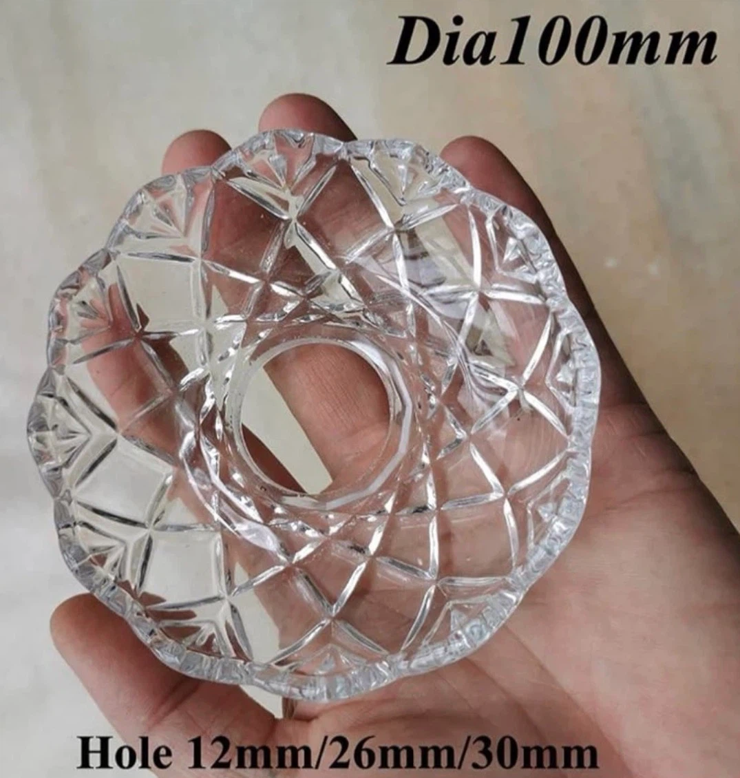 5Pcs Glass Crystal Dia100mm Bobeches Bowl, Lamp Elbow Support - photo 2