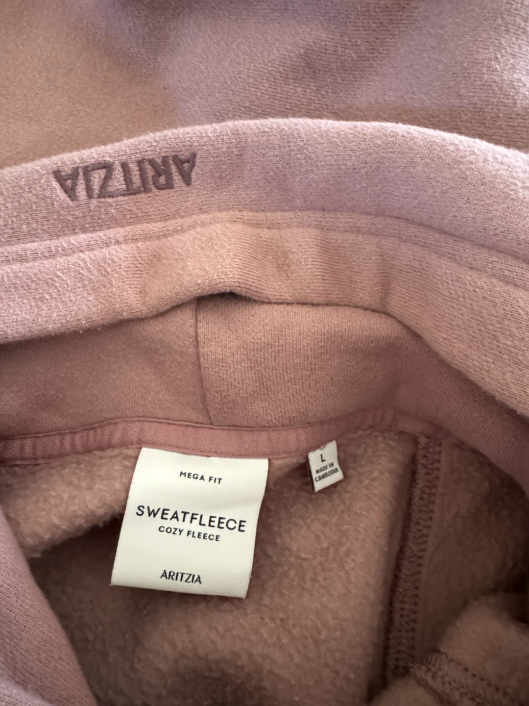 Aritzia Mega Fit Sweatfleece Hoodie - Dusty Rose - photo 2