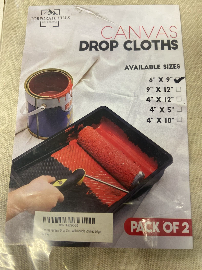 Corporate Hills Canvas Drop Cloths - 6' x 9' - Pack of 2
