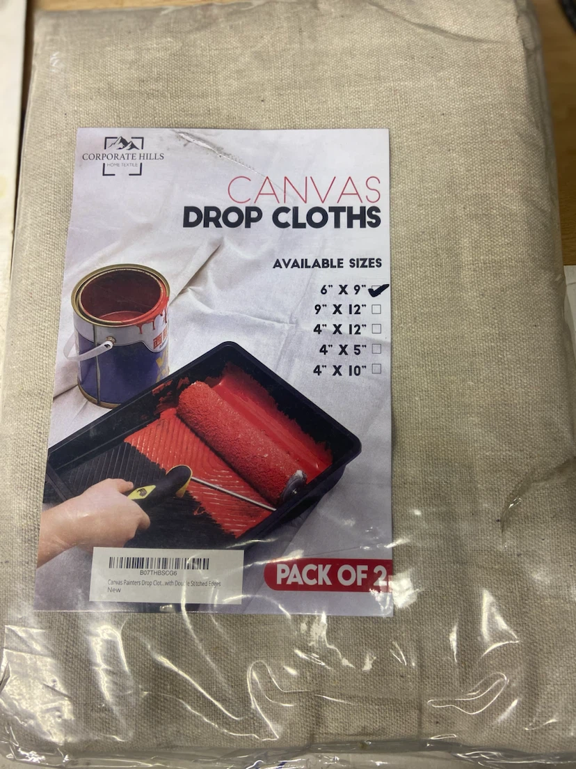 Corporate Hills Canvas Drop Cloths - 6' x 9' - Pack of 2 - photo 2