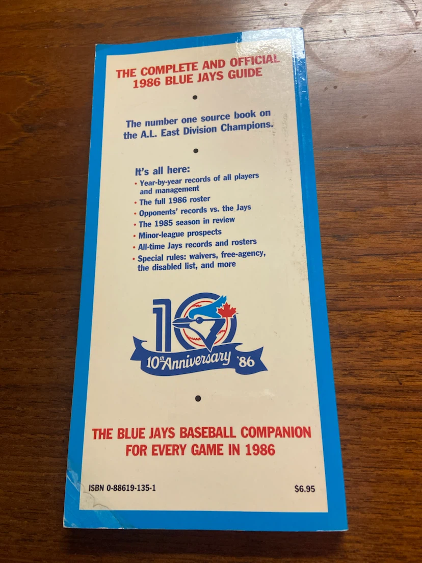 1986 Toronto Blue Jays Official Guide - photo 2
