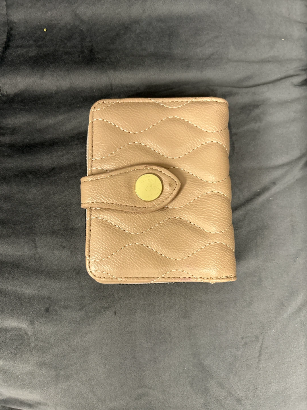 Tan Quilted Accordion Wallet