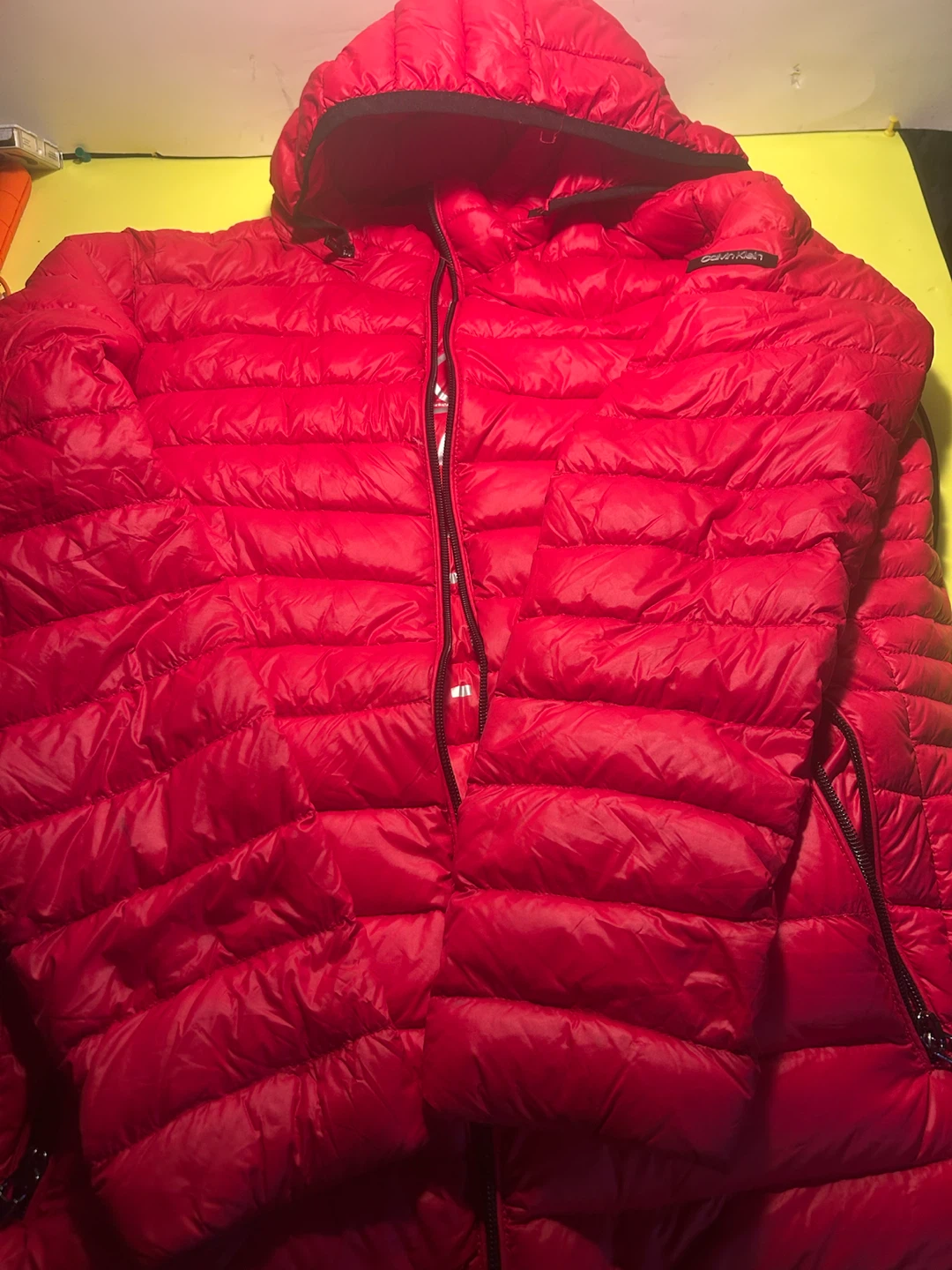 Calvin Klein Red Packable Premium Down Jacket