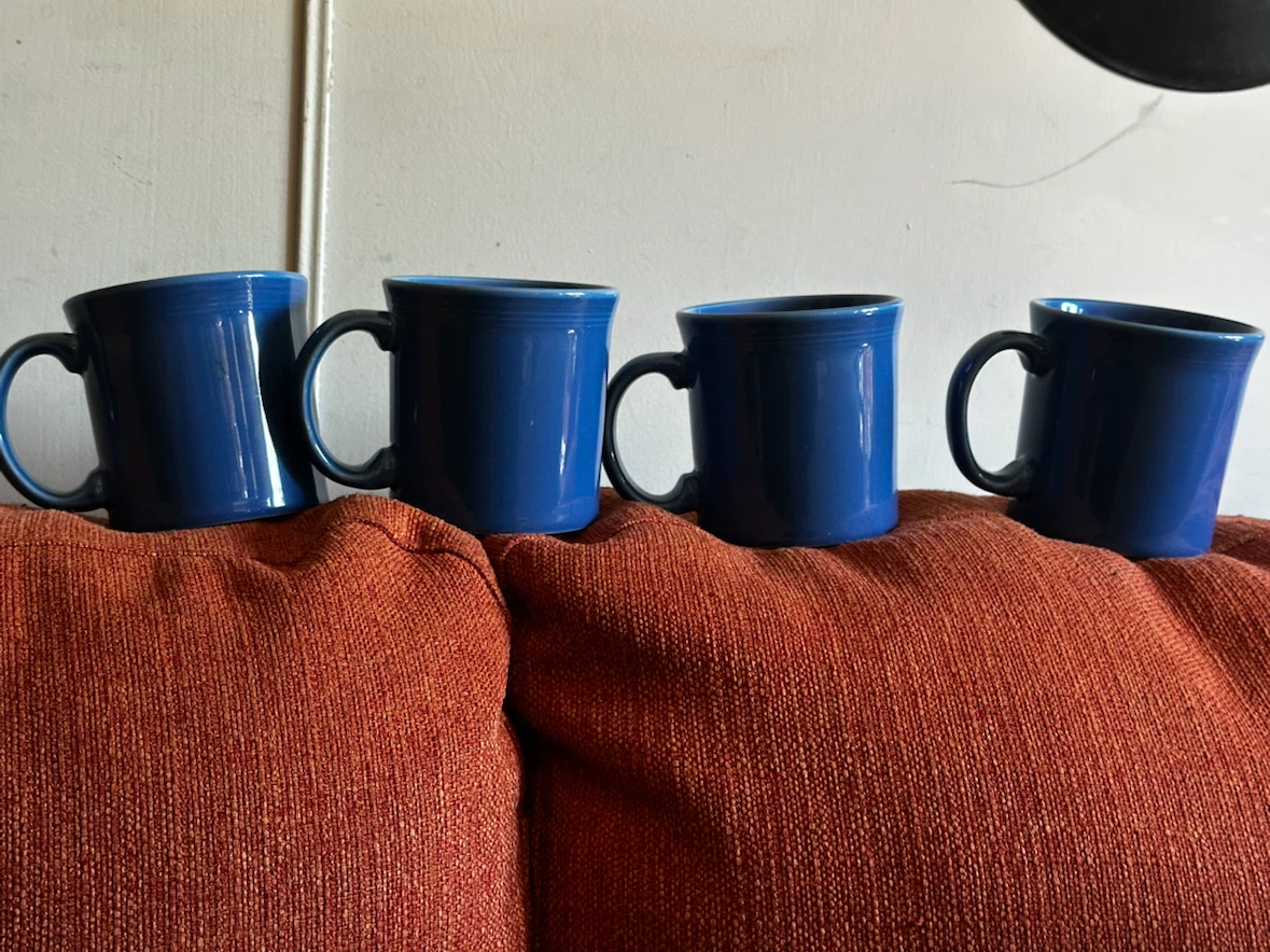 Set of 4 blue fiestaware Mugs