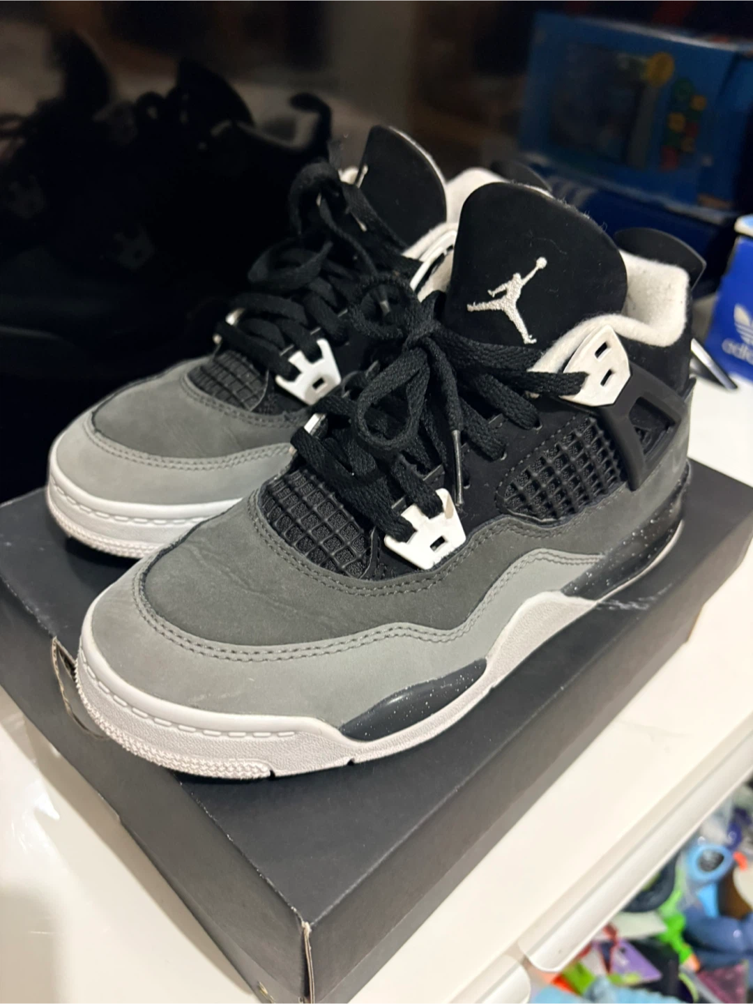 Jordan 4 Retro (PS) Black/White-Anthracite Sneakers - photo 3