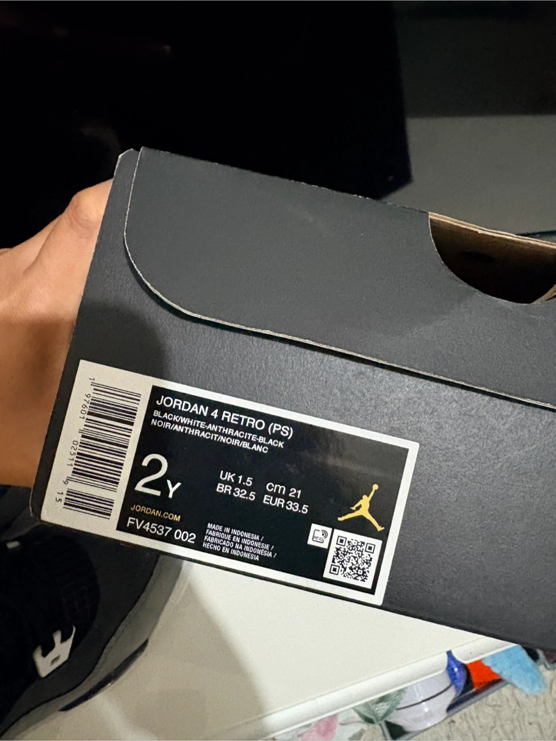Jordan 4 Retro (PS) Black/White-Anthracite Sneakers - photo 5