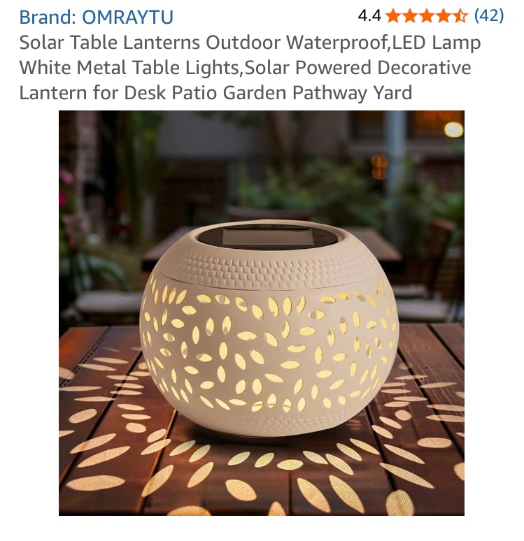 OMRAYTU Solar Table Lantern Outdoor Waterproof LED Lamp - photo 3