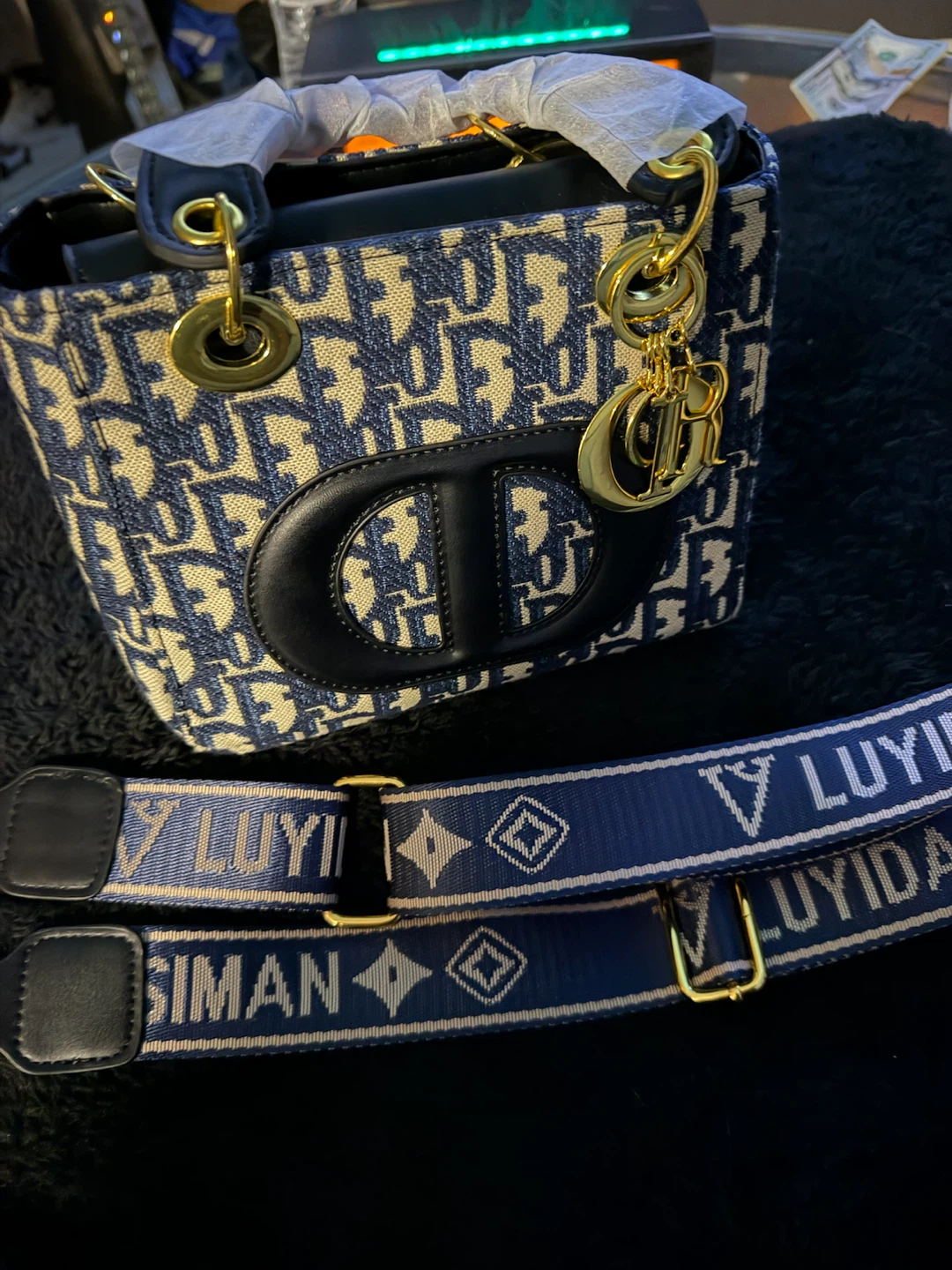 Dior Lady Dior Bag with Shoulder Strap