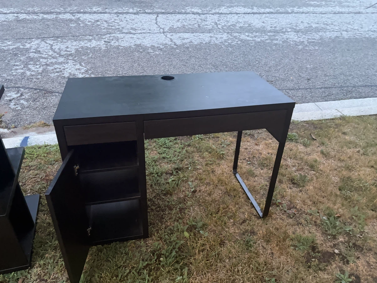 Black Ikea desk with Drawers, Need Gone - photo 2