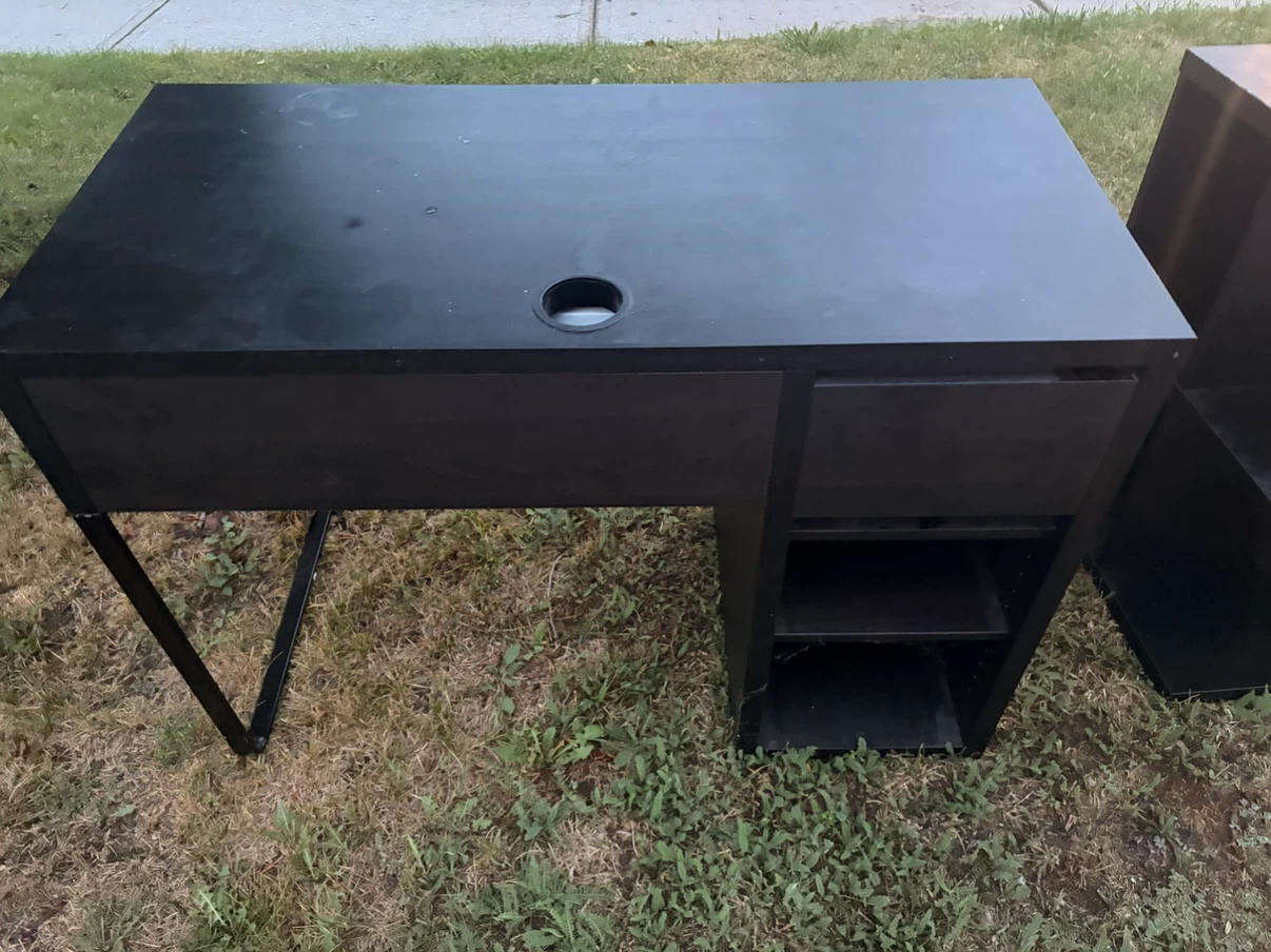 Black Ikea desk with Drawers, Need Gone - photo 3
