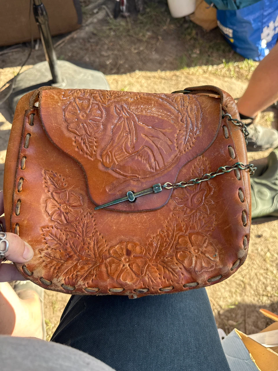 Vintage leather tool purse