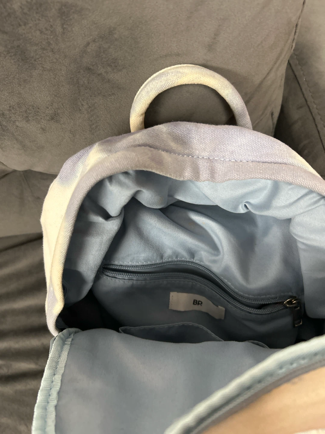 Blue and White Tie-Dye Mini Backpack - photo 3