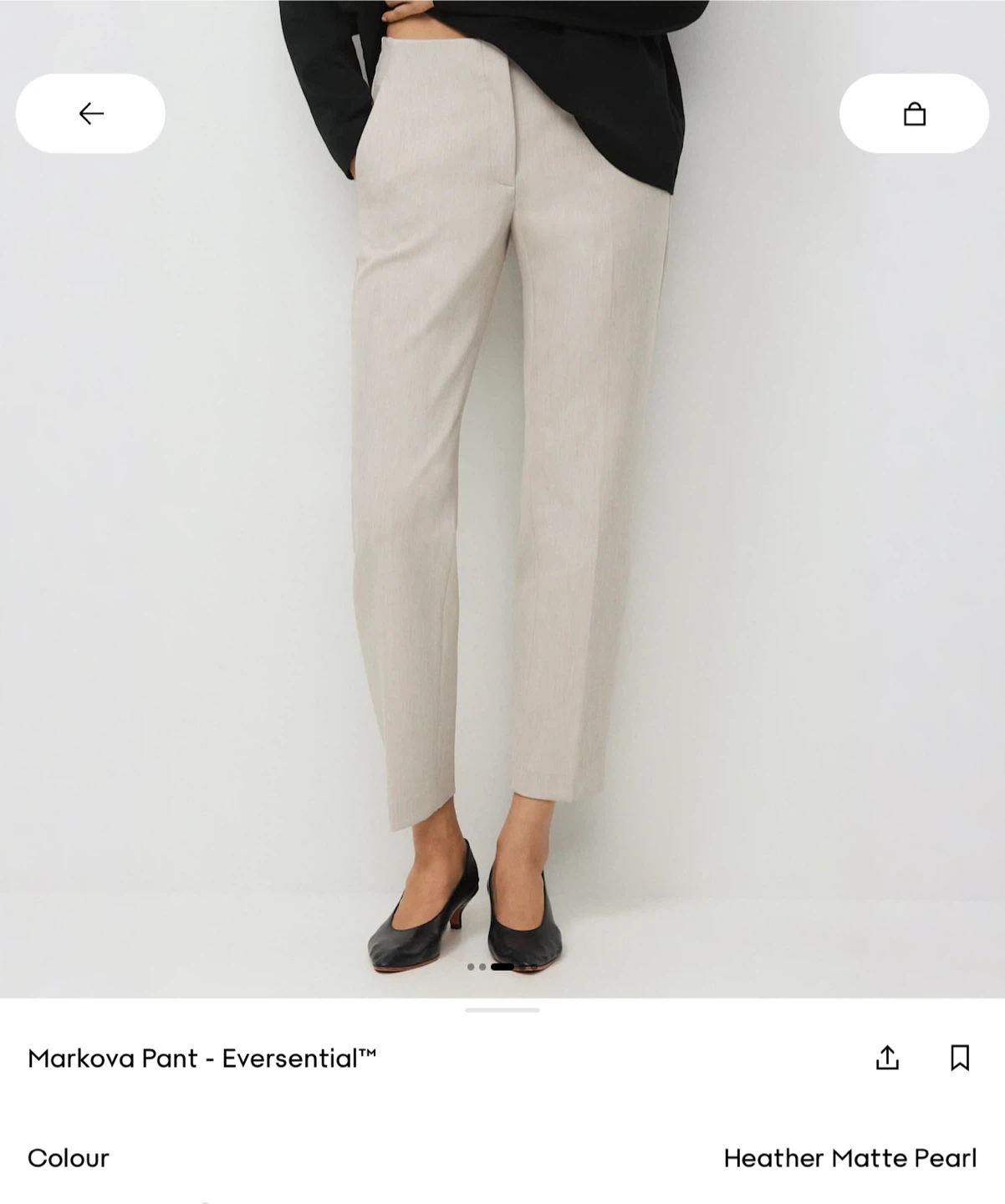 Aritzia Markova Pant in Heather Matte Pearl