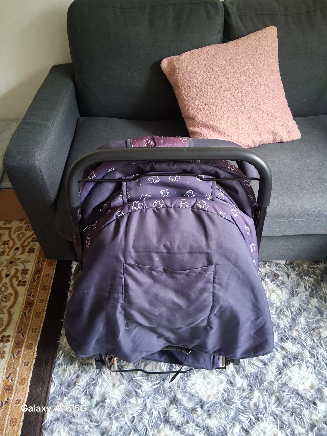 Babyhug Purple Stroller with Cloud Pattern - photo 4