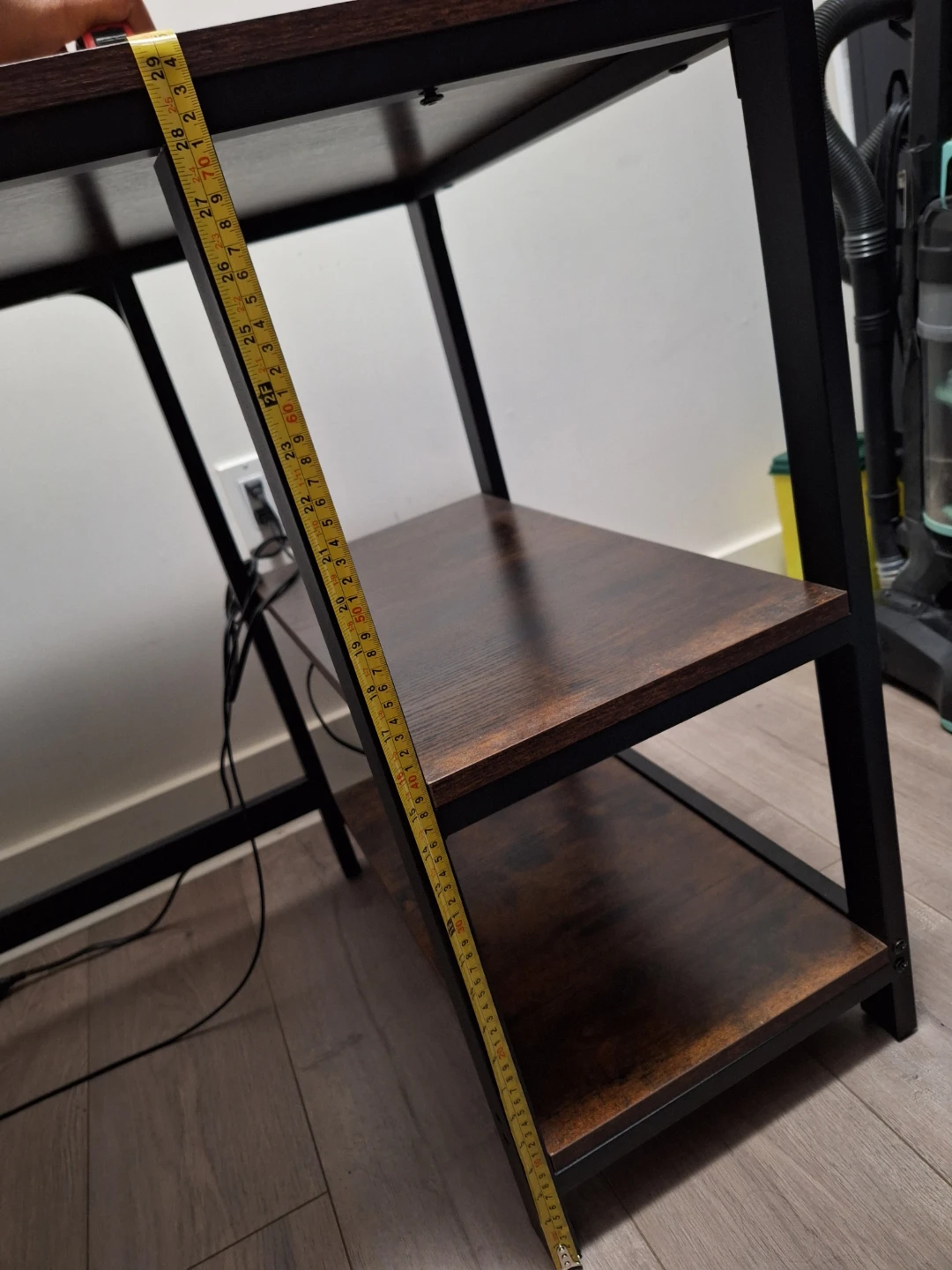 Rustic Wood Computer Desk with Shelves - photo 3