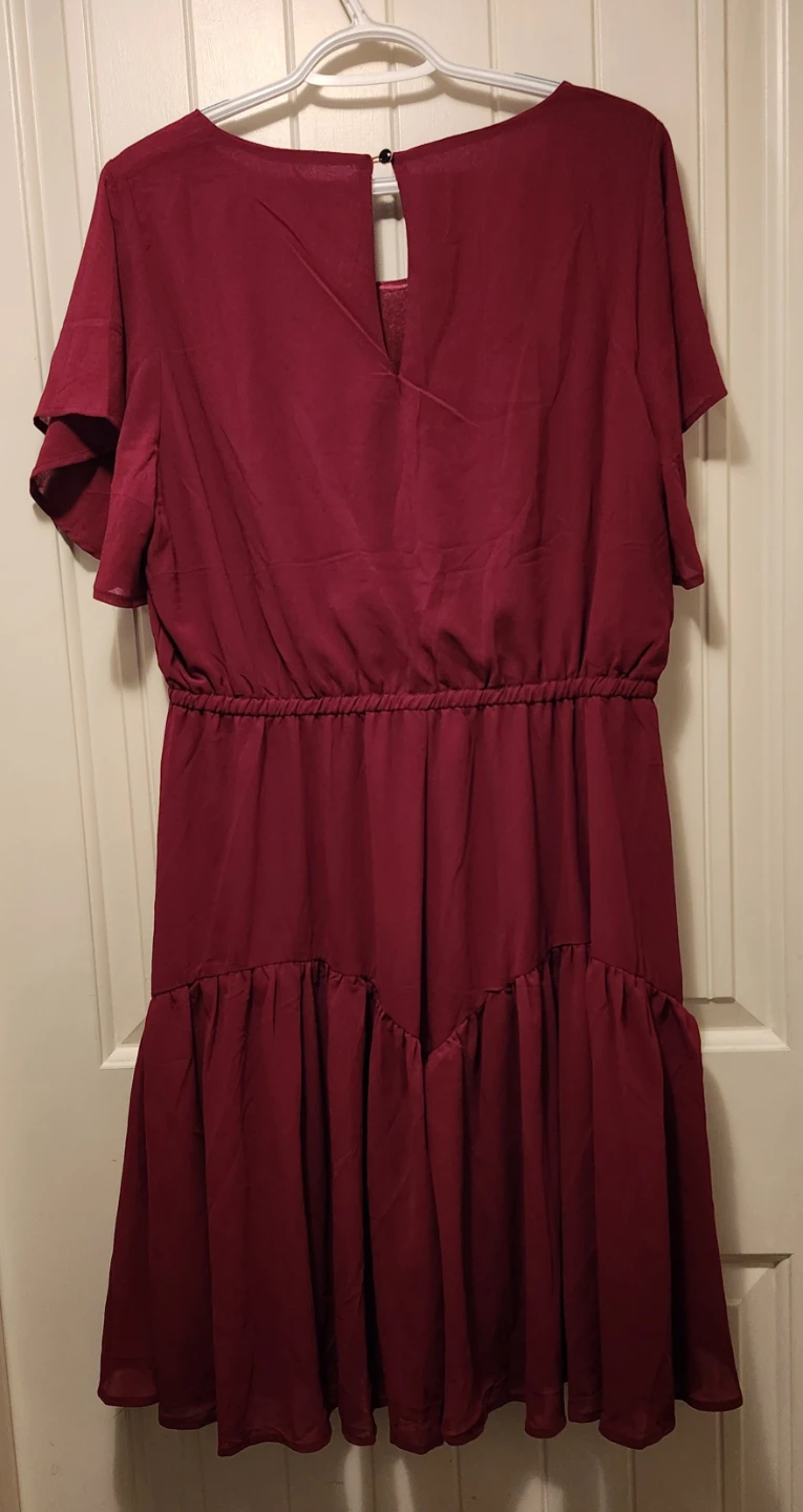 Nemidor Burgundy Ruffle Dress - US 14 - photo 2