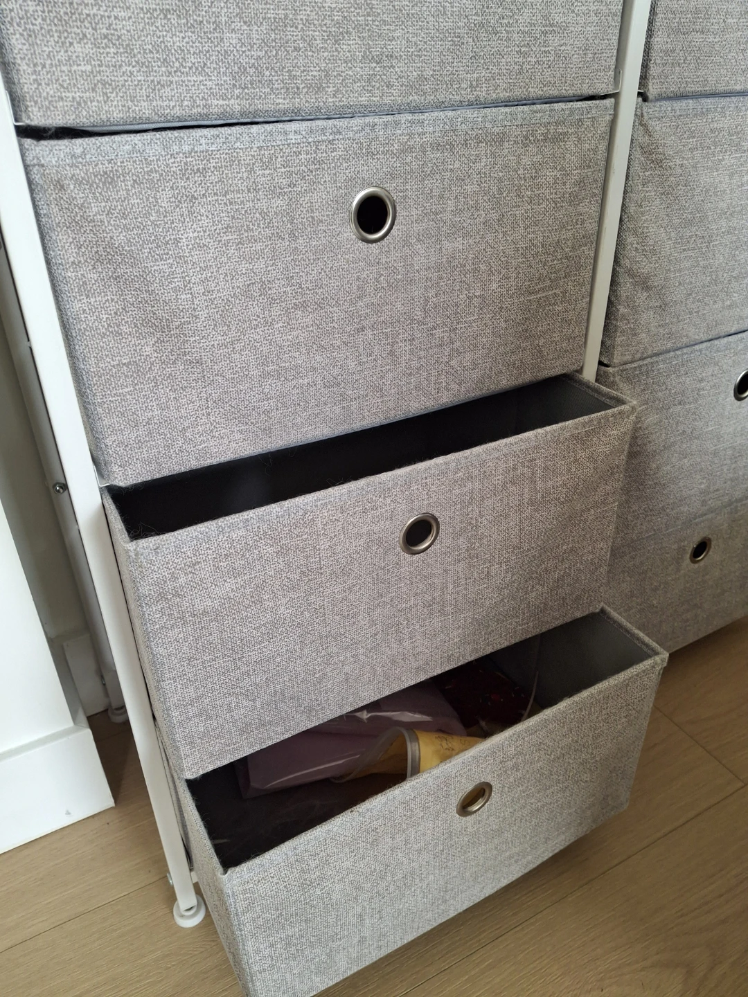 Grey Fabric Drawer Storage Unit - photo 3