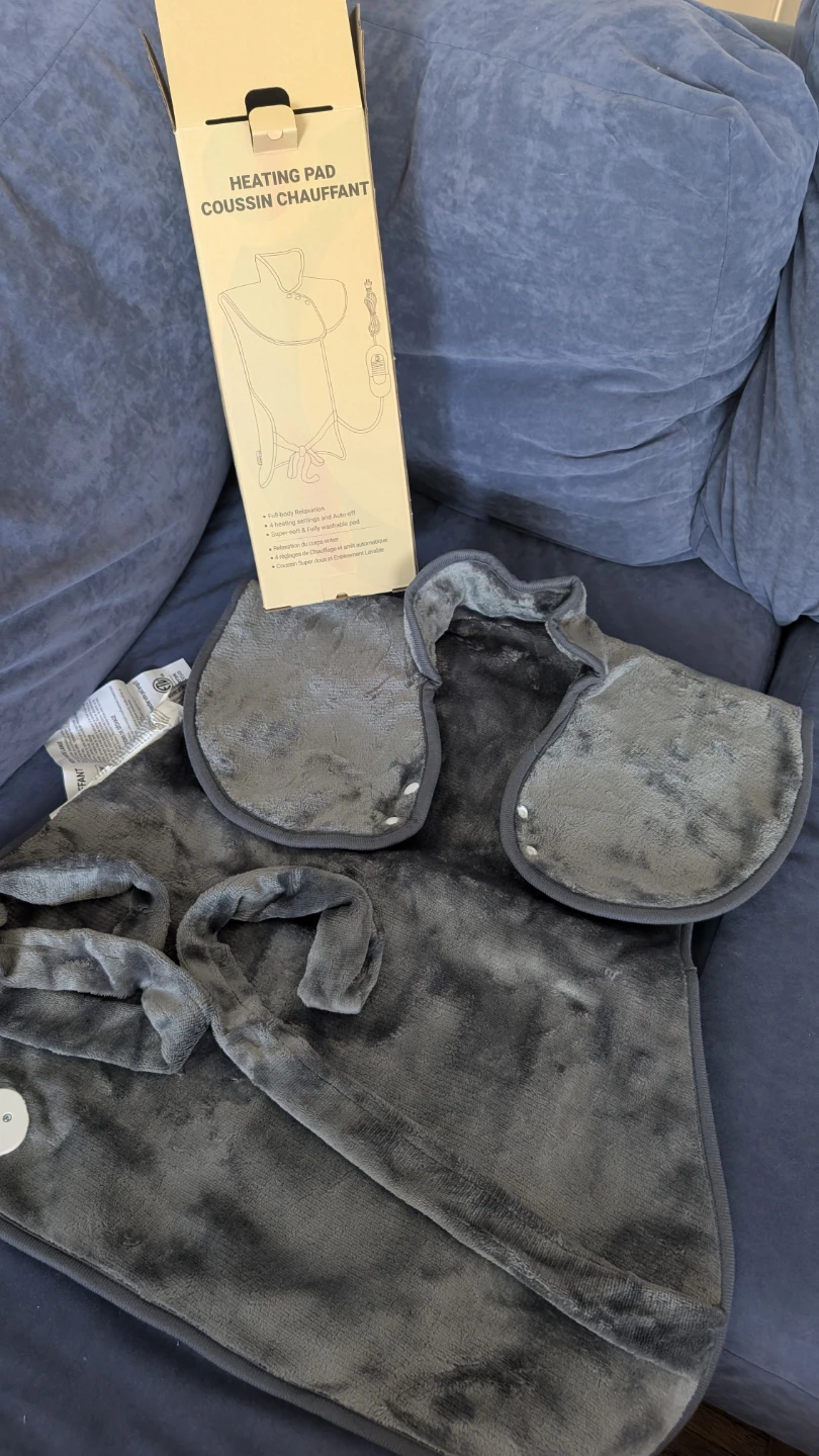 Grey Heating Pad for Neck and Shoulder