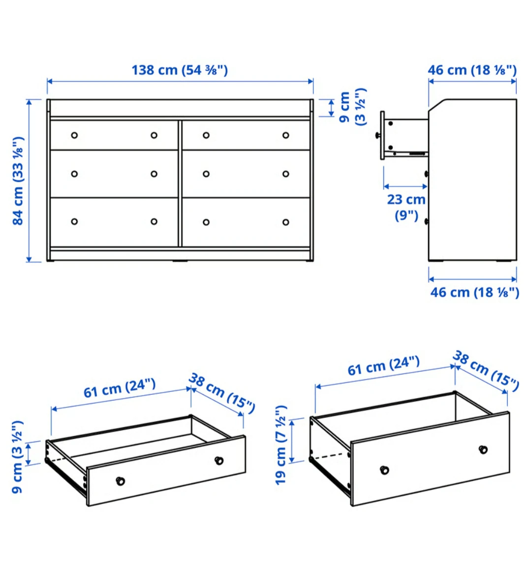 IKEA HAUGA 6-Drawer Dresser – Great Condition - photo 2