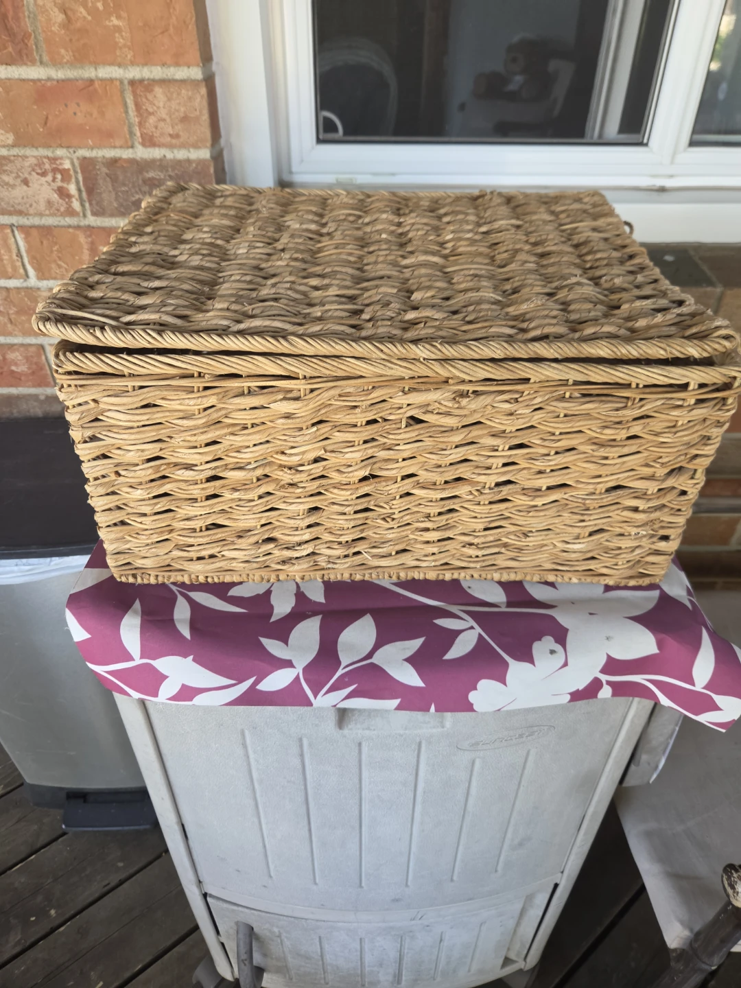 Wicker Storage Basket with Lid
