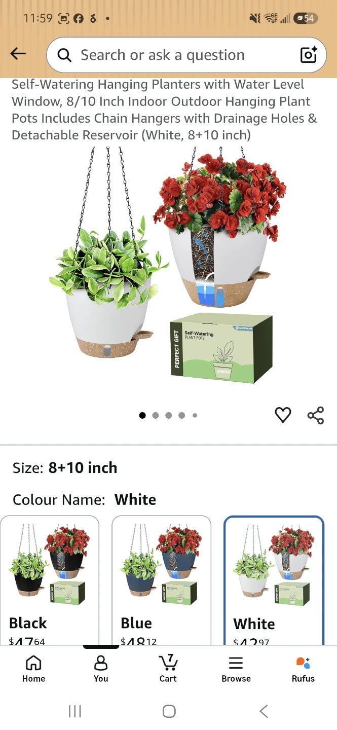 Self-Watering Hanging Planters with Water Level Window