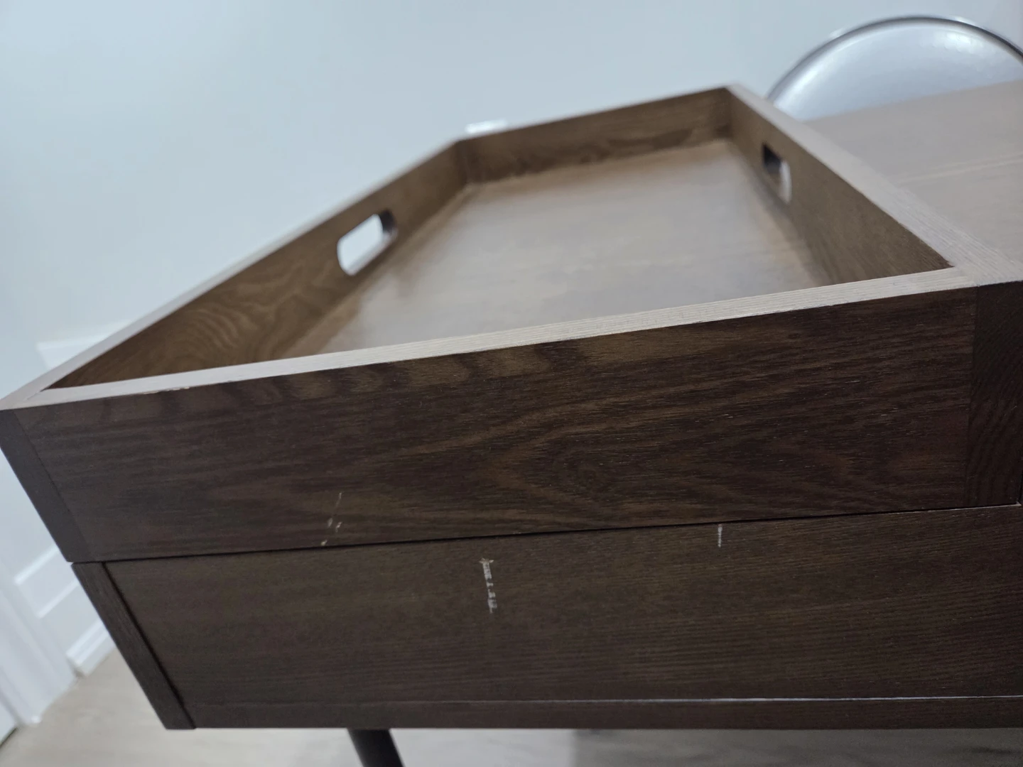 Cozey Mensa Dark Wood Coffee Table with 2 Removable Trays