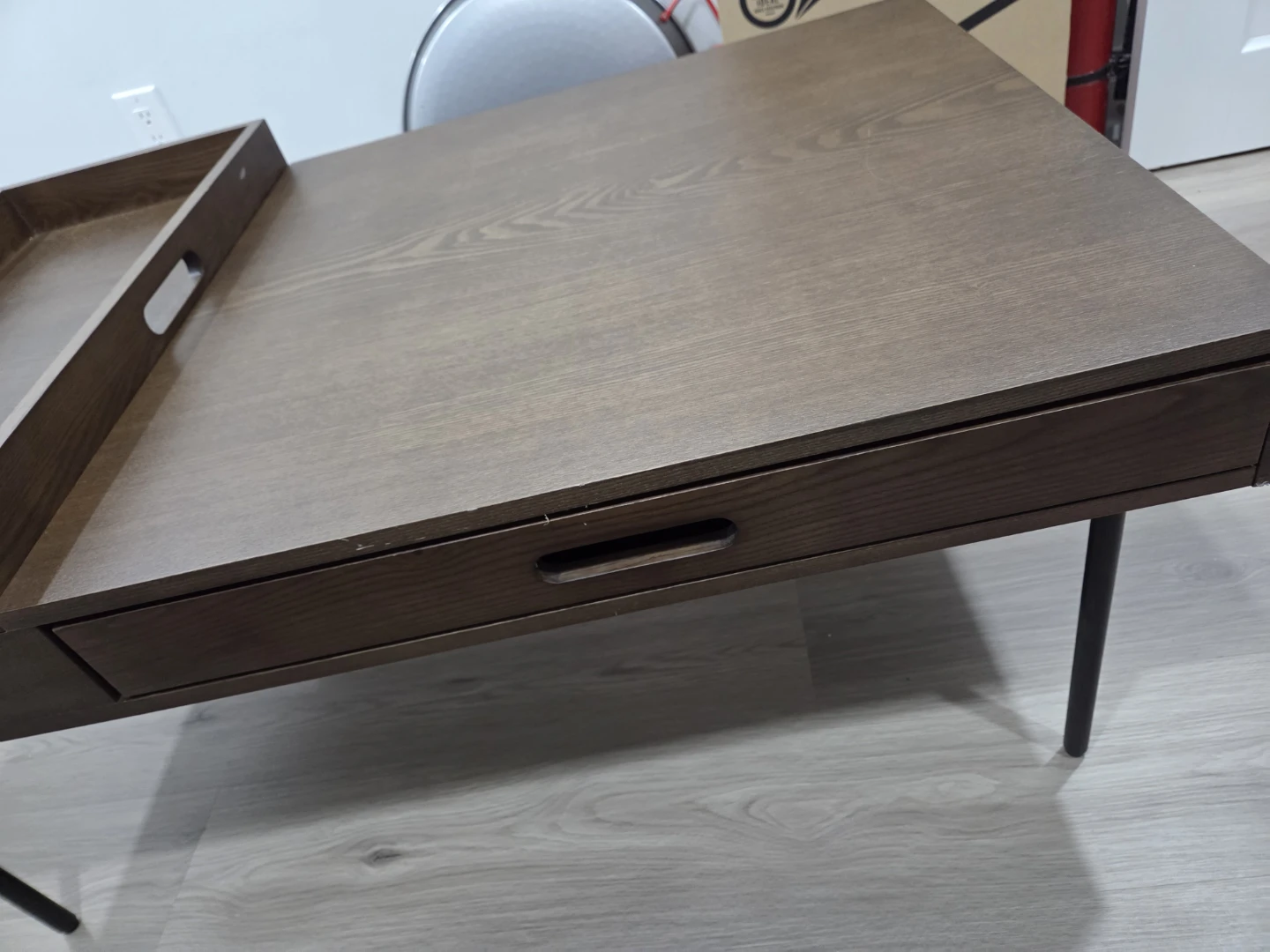 Cozey Mensa Dark Wood Coffee Table with 2 Removable Trays - photo 2