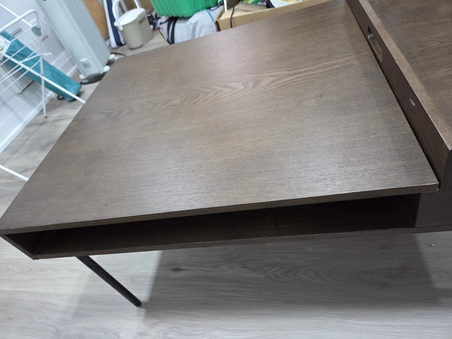 Cozey Mensa Dark Wood Coffee Table with 2 Removable Trays - photo 3
