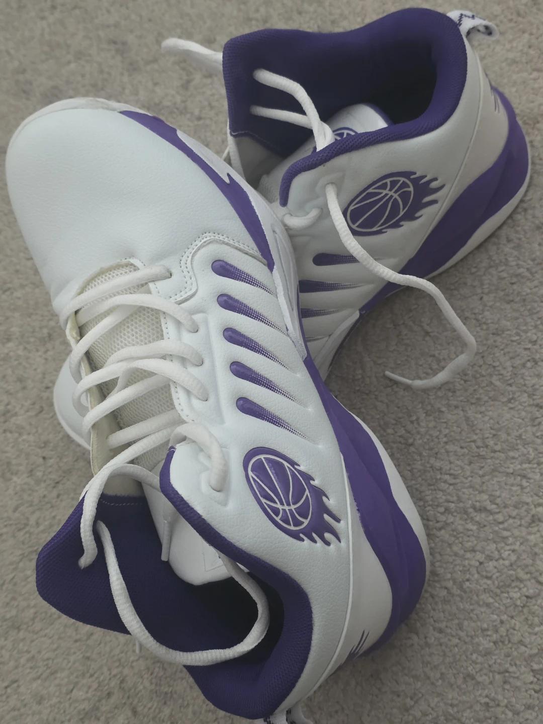 White & Purple Basketball Shoes