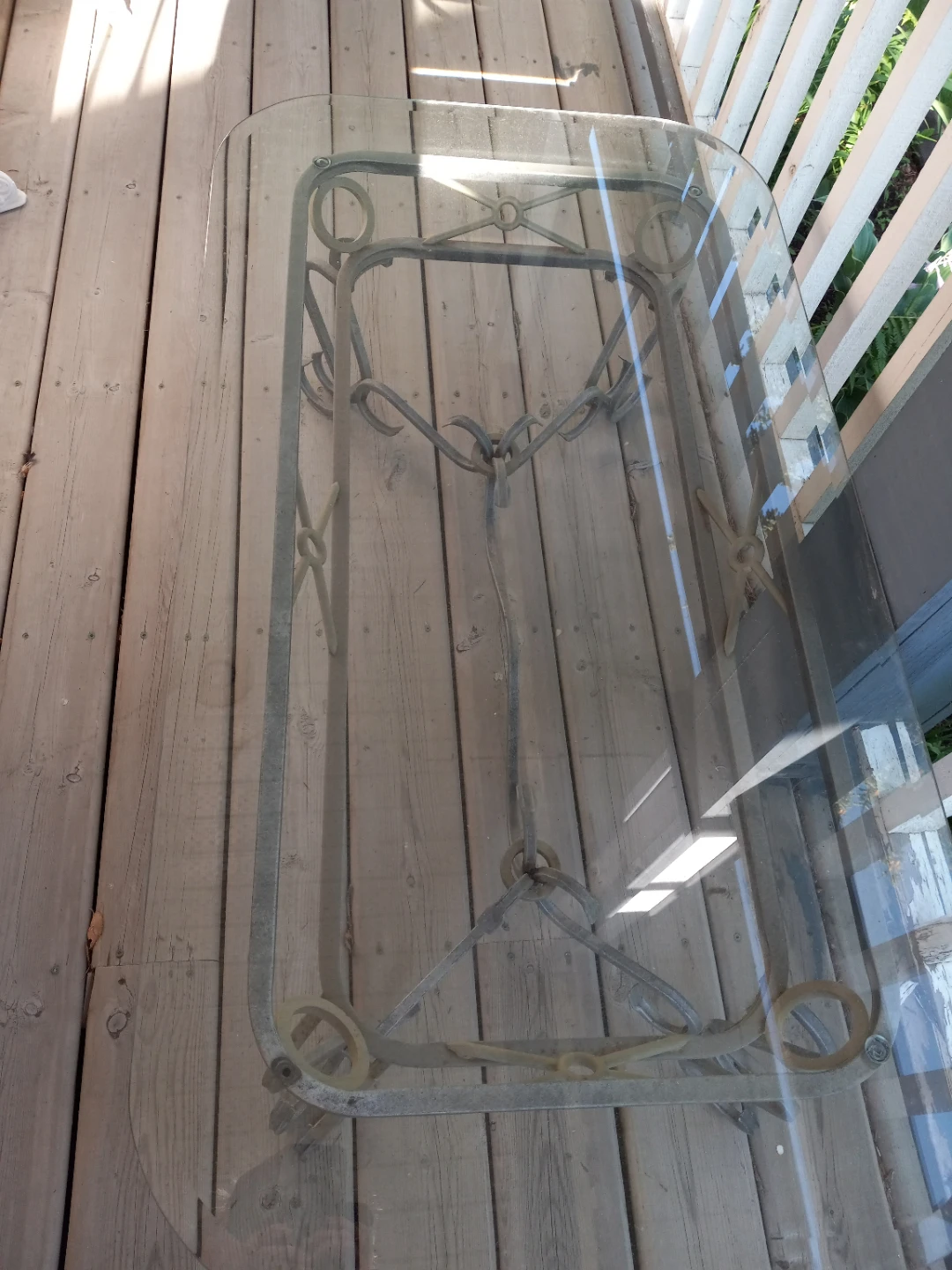 Glass Coffee Table with Ornate Metal Base - photo 3
