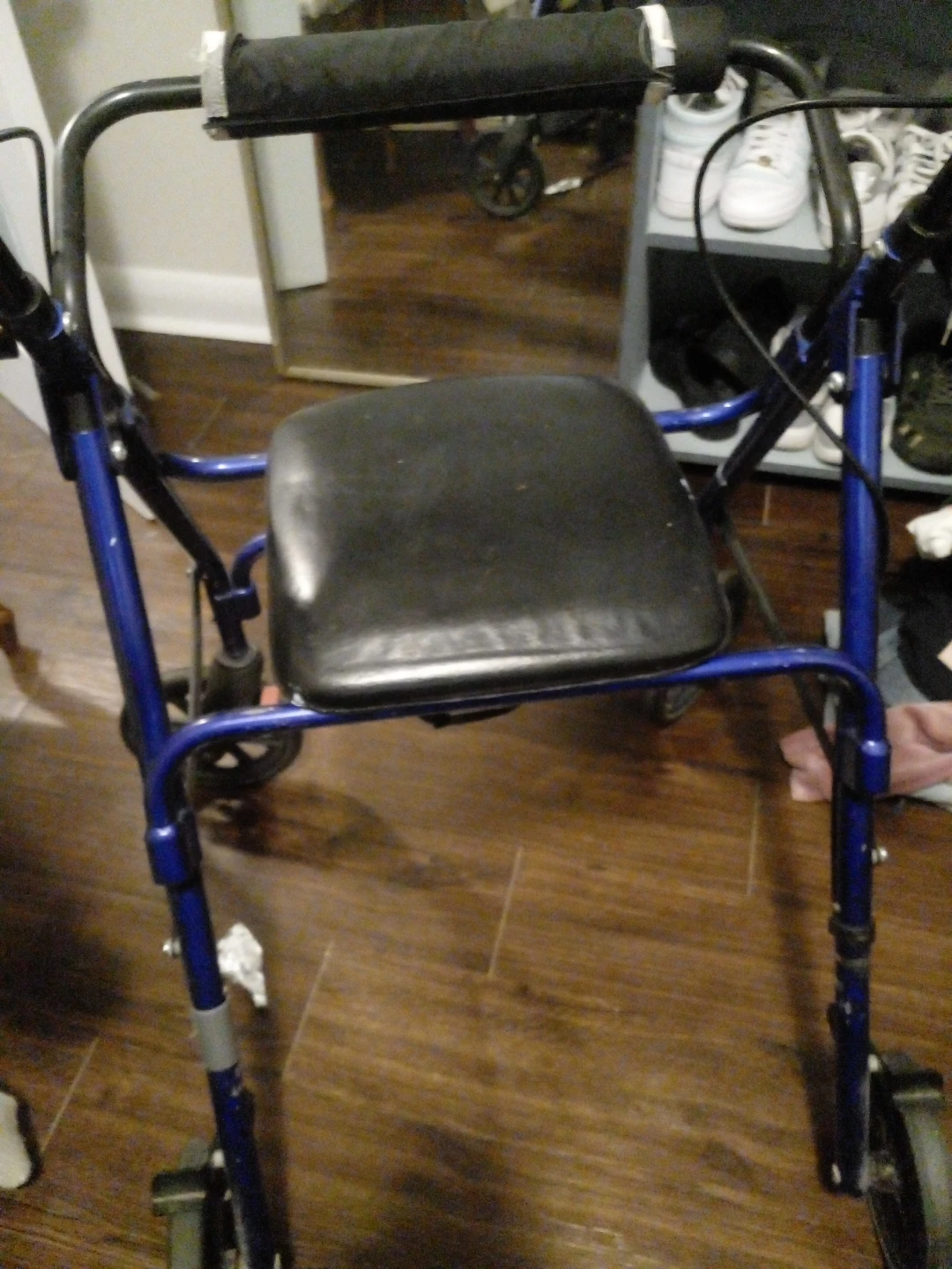 Blue Folding Walker with Seat - photo 2