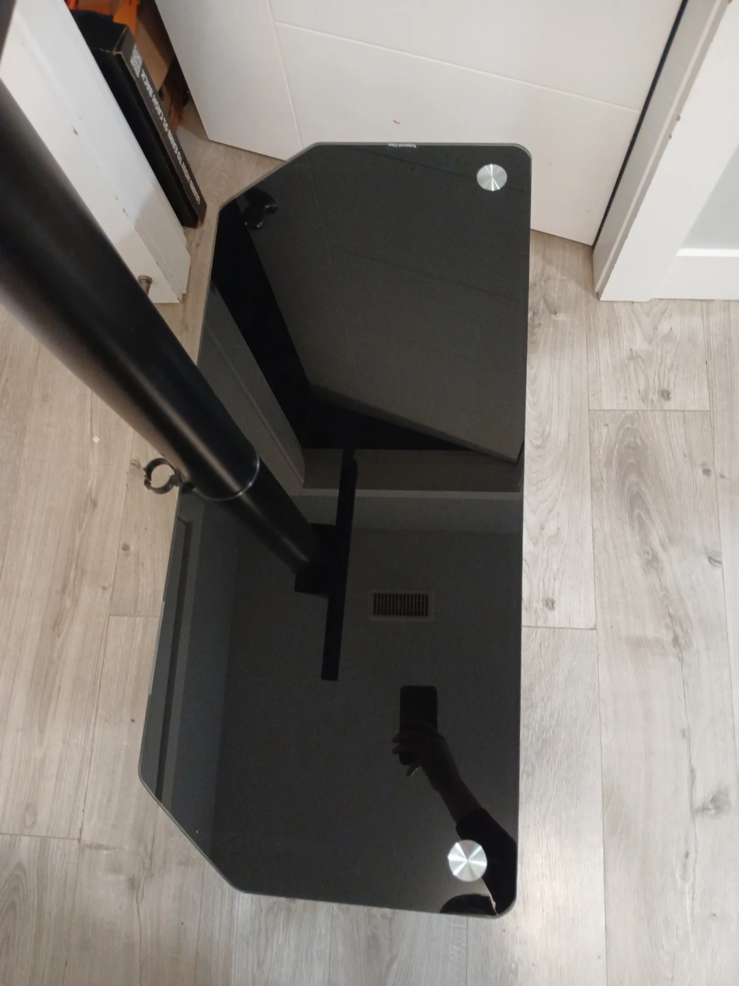 Black Glass TV Stand with Mount - photo 3
