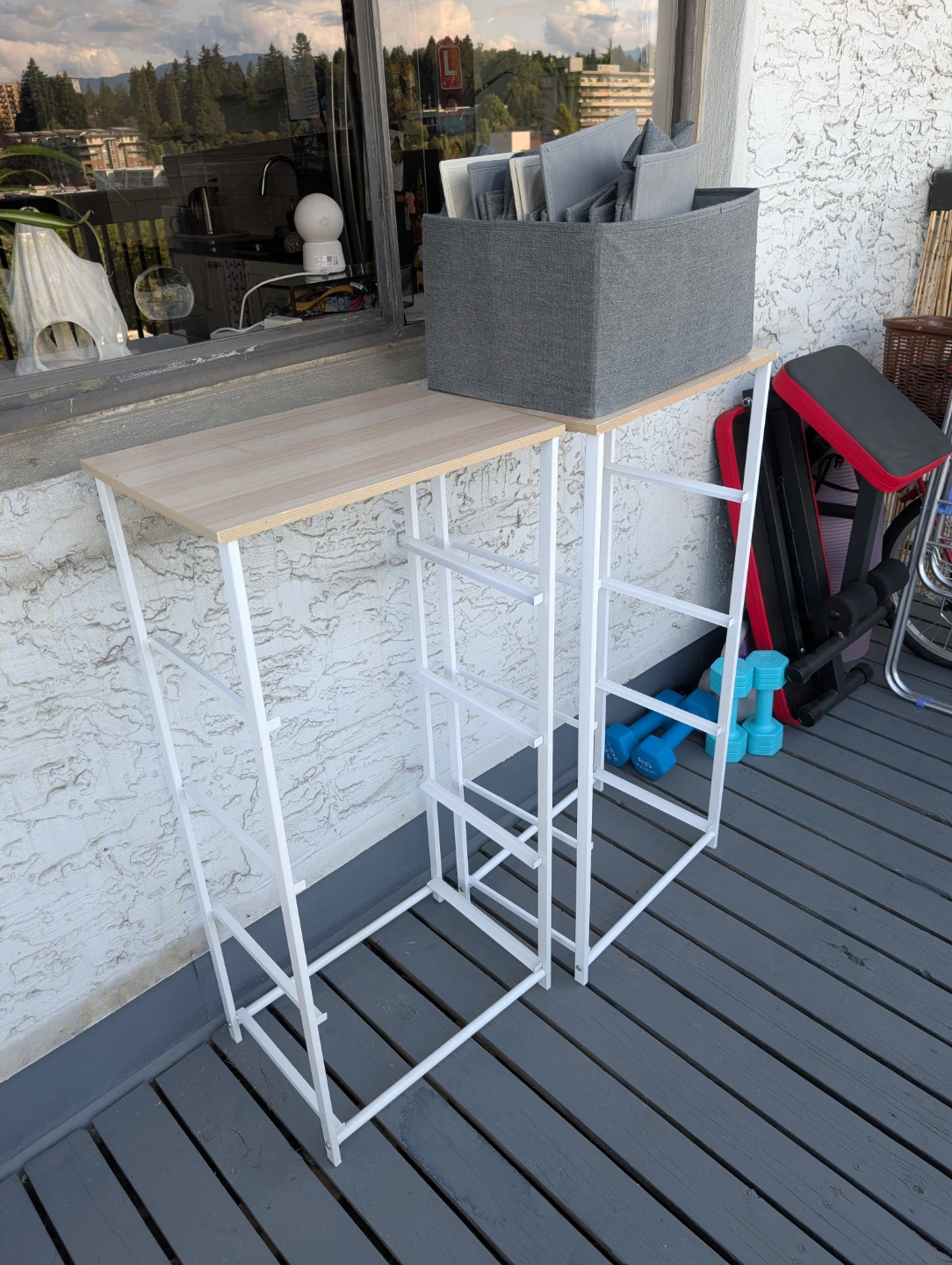 White Metal Storage Dresser with Wood Top - photo 2