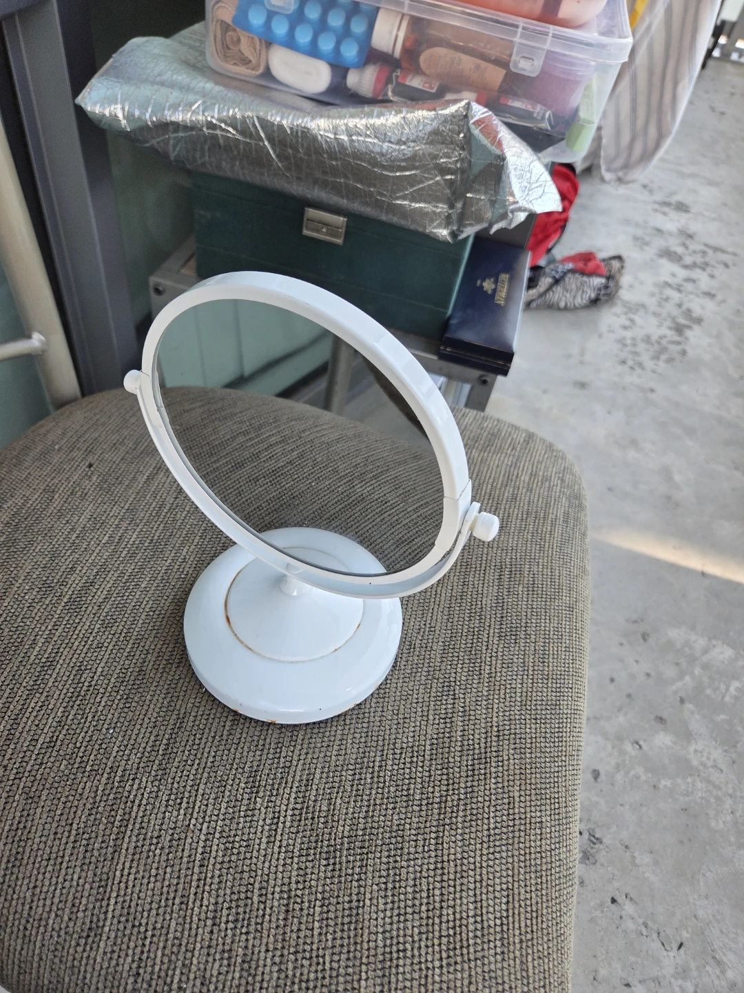 White Tabletop Mirror - photo 5