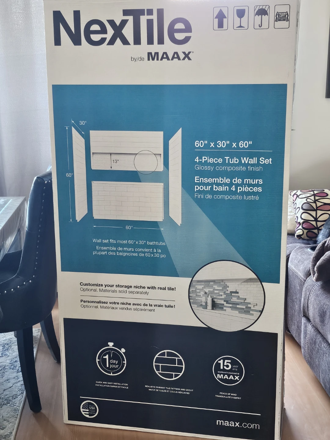 Nextile by Max - Tub Wall set w/shower door - photo 2
