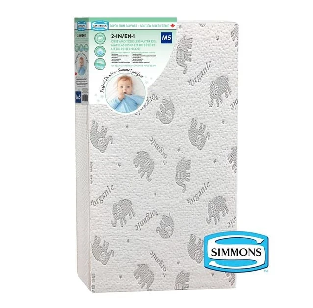 NEW Simmons Organic 2-in-1 Baby Crib and Toddler Mattress