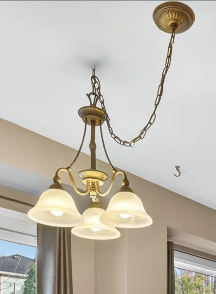 3-Light Chandelier with Frosted Glass Shades