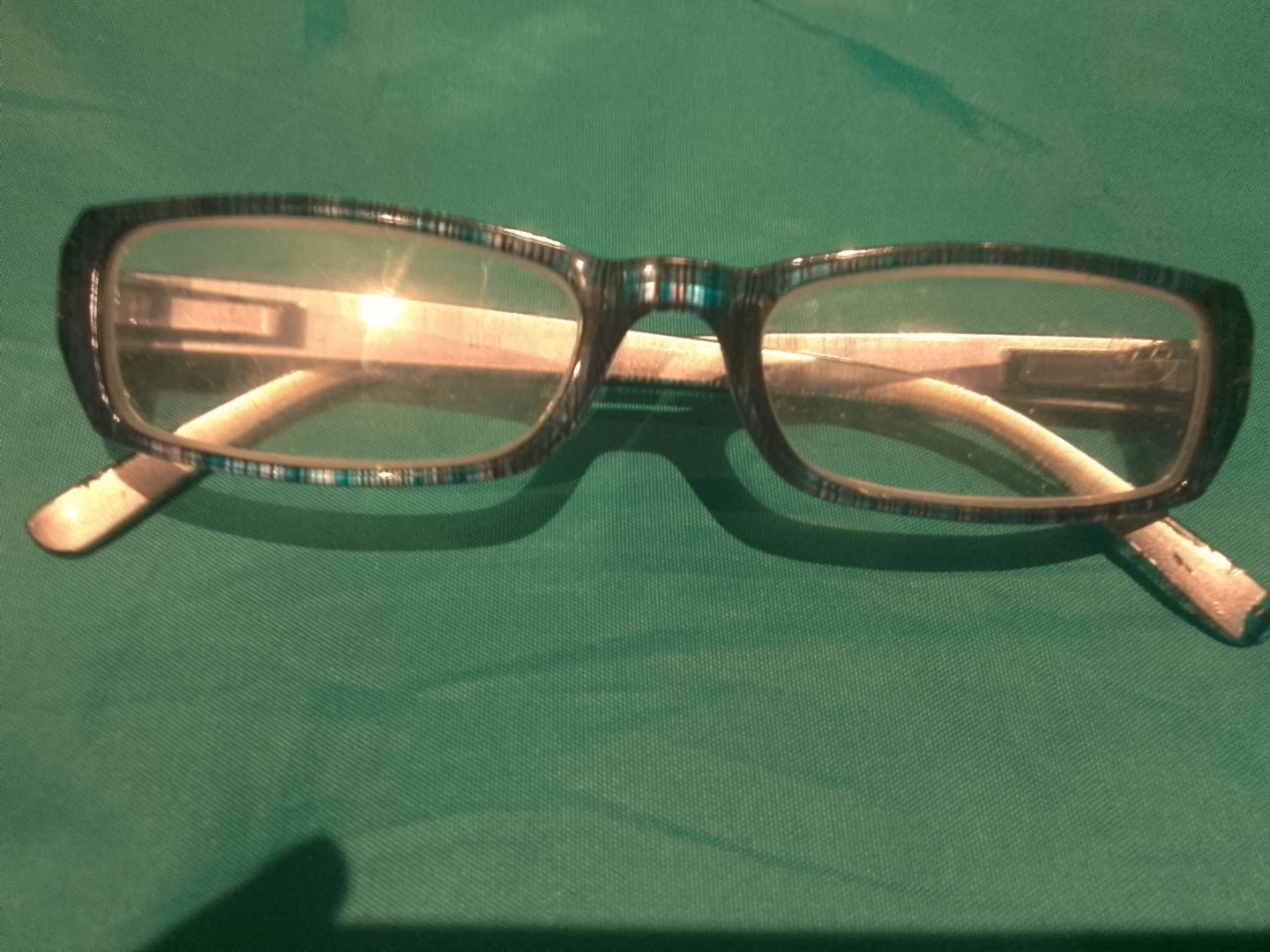 Blue Striped Eyeglasses Frames