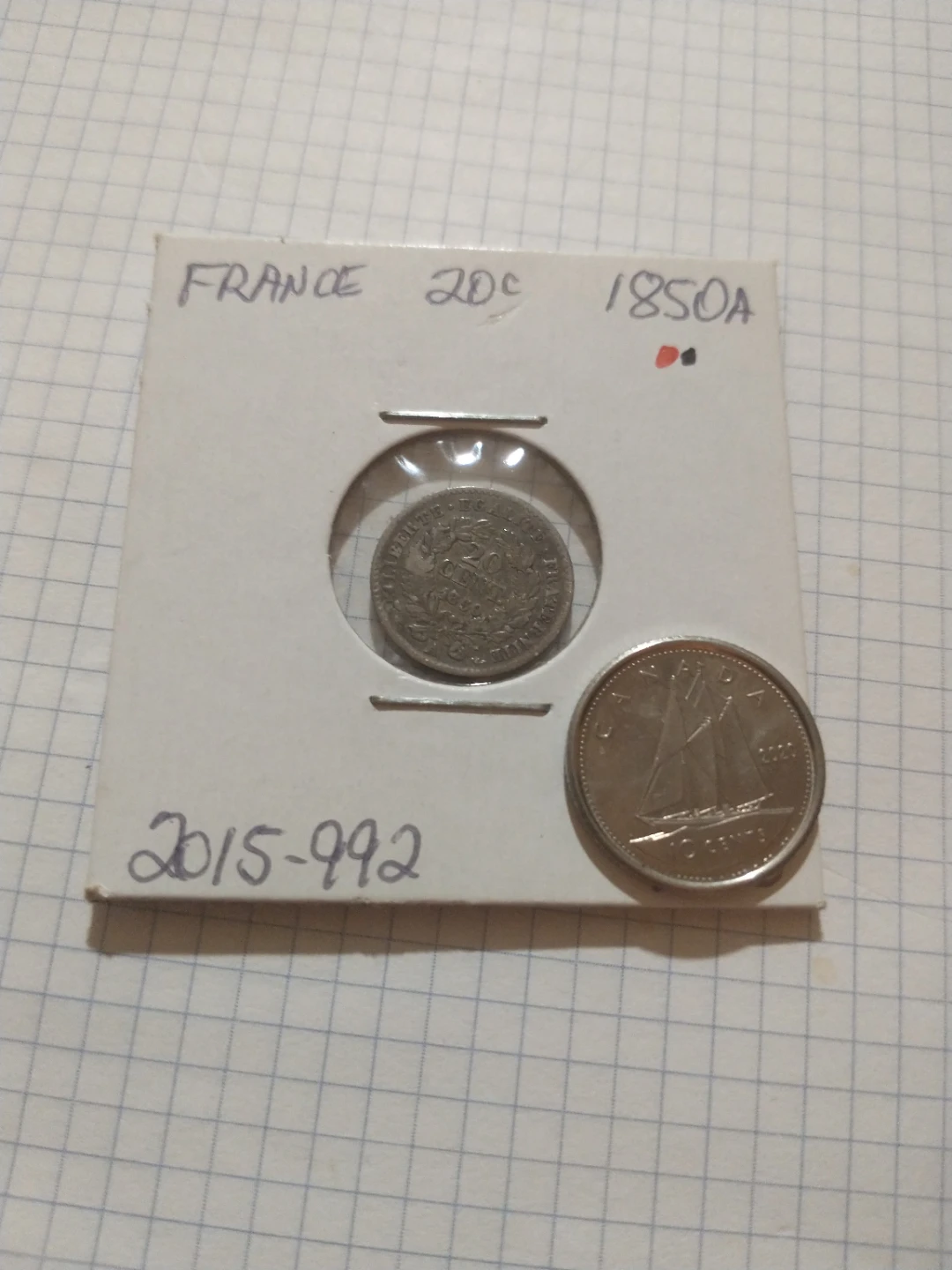 France 1850A 20 Cent .900 Silver Coin KM #758 - photo 3