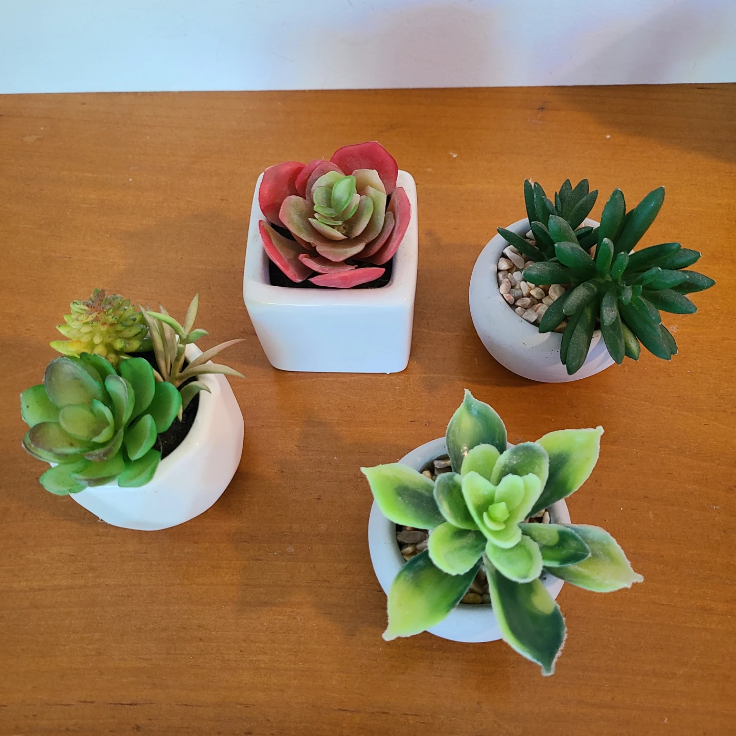 Set of 4 Faux Succulents in Pots