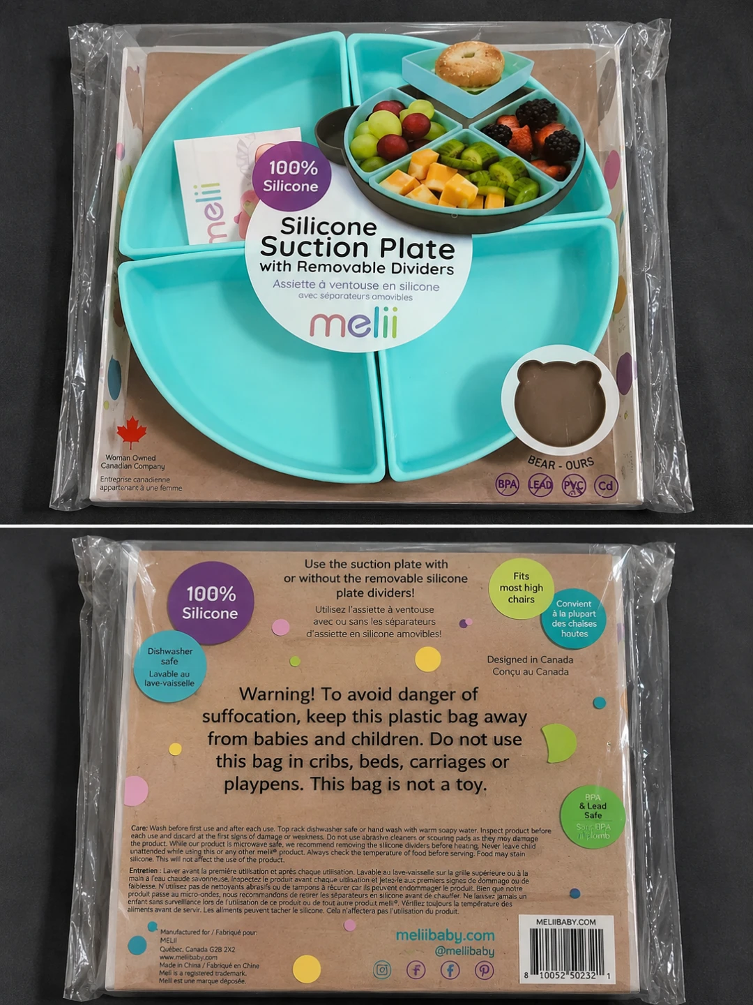New Melli Silicone Suction Plate with Removable Dividers - photo 2