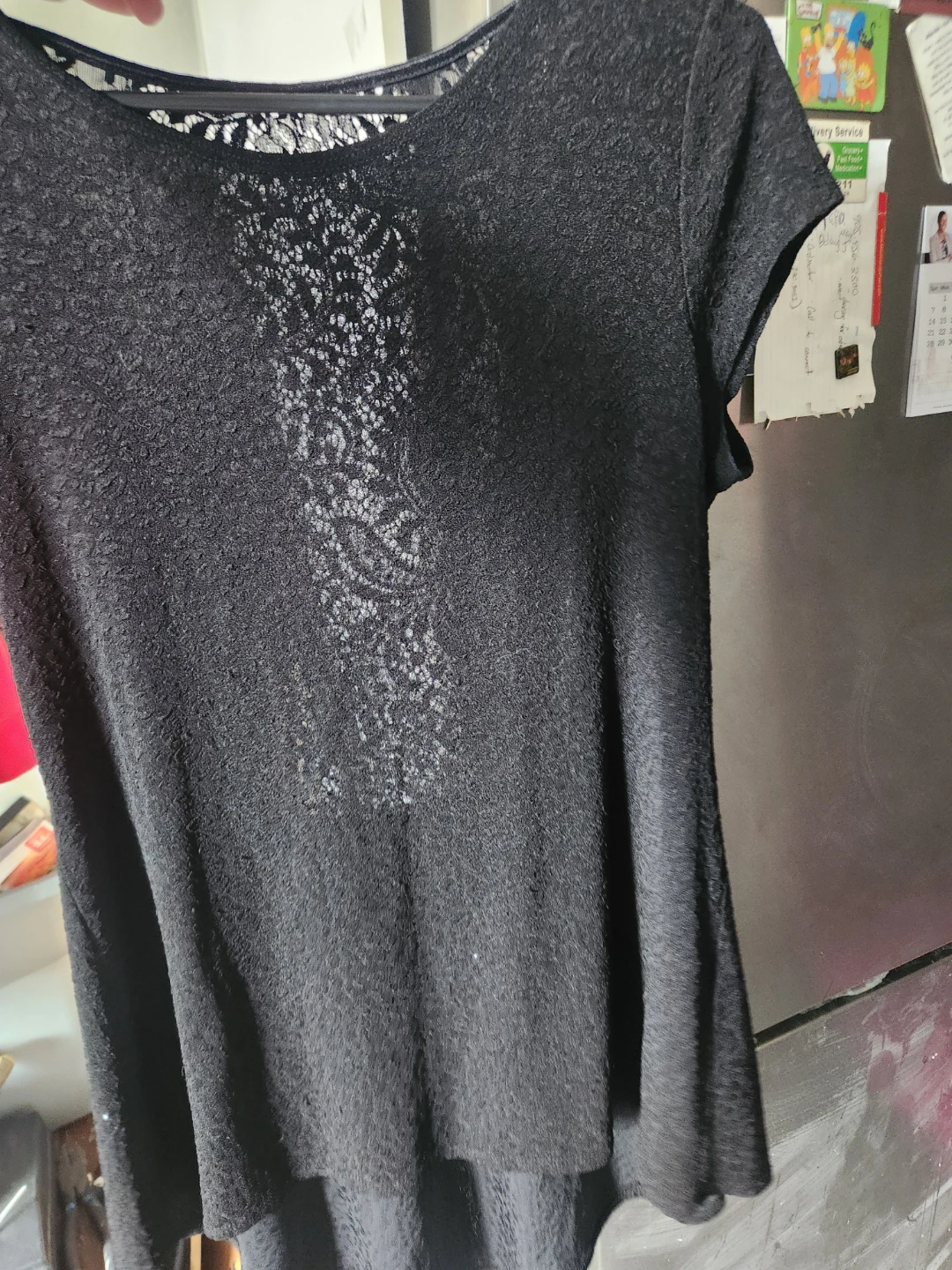 Black Lace Back Top