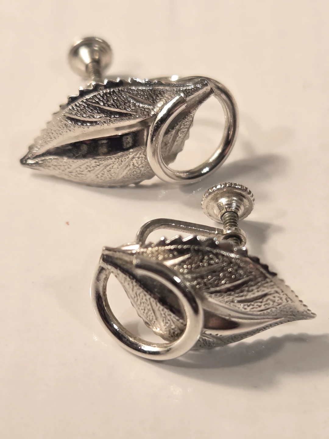 Sterling silver  Bond BoydLeaf Screw-Back Earrings