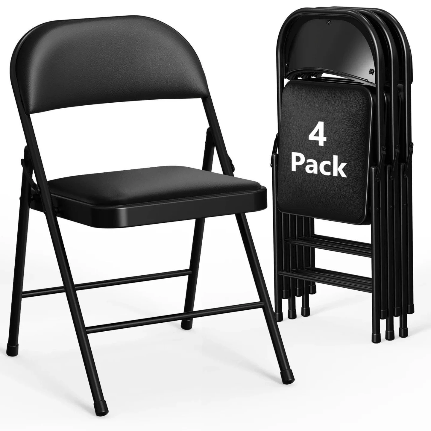 Black Folding Chairs - 4 Pack - photo 2