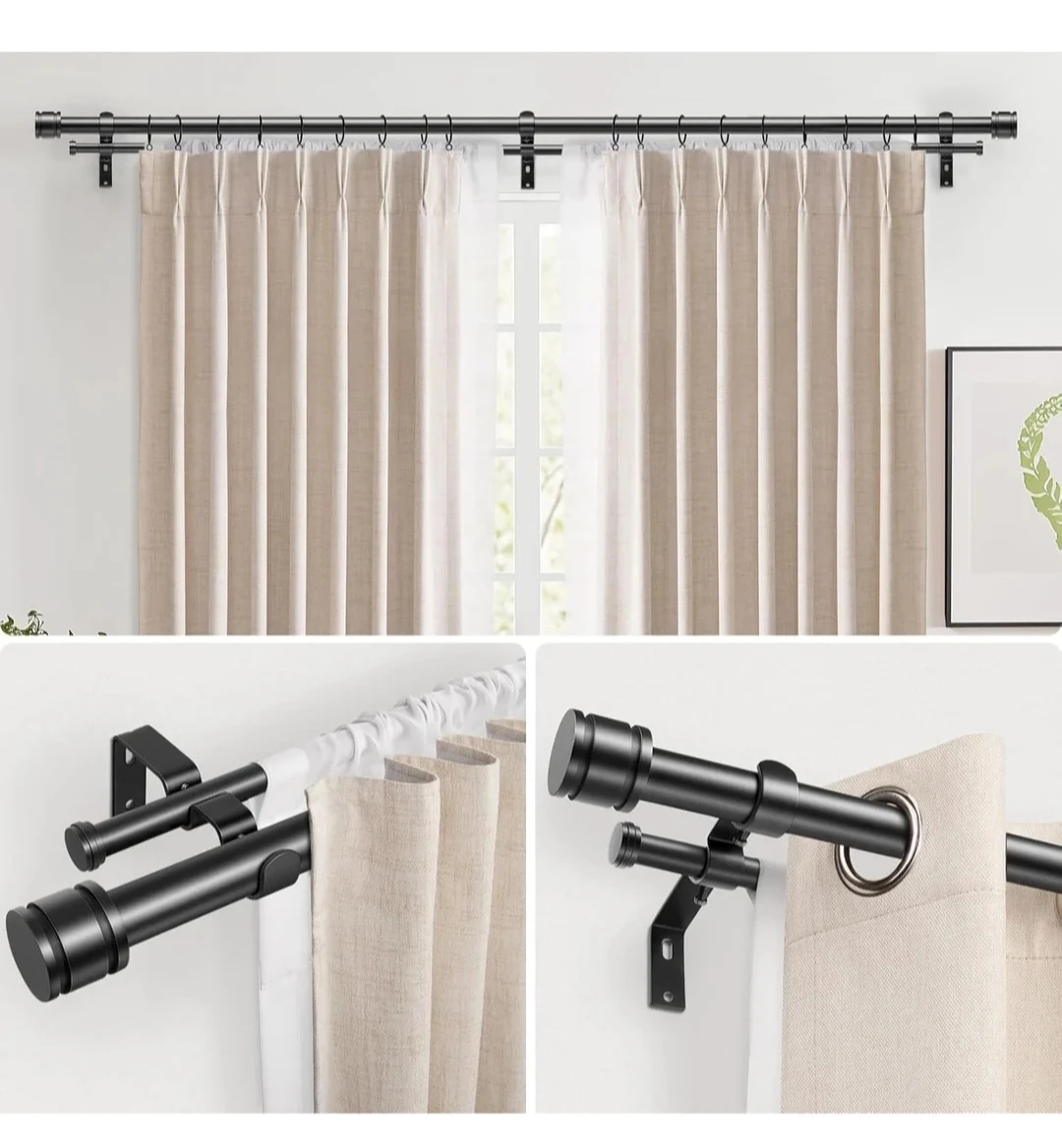 Deco Window Adjustable Double Curtain Rod - photo 2