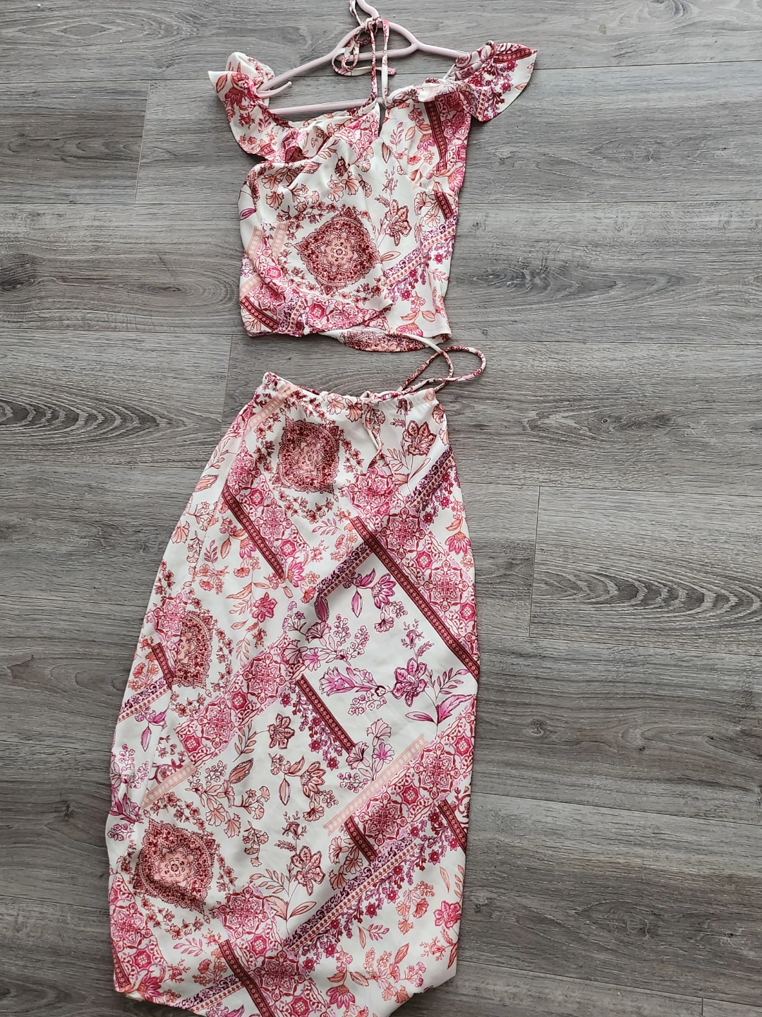 Women's Floral Print Top and Skirt Set