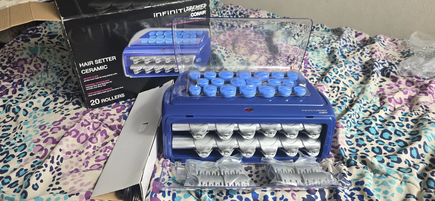 Never Used: CONAIR Hair Setter (20 Heated Rollers & Clips) - photo 3