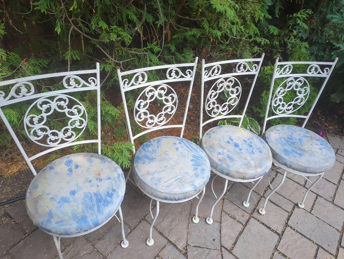 Set of 4 Wrought Iron Patio Chairs