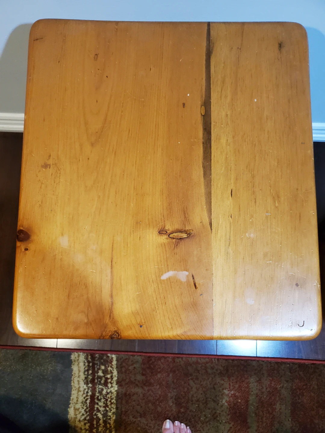 Vintage (rustic) pine wood End Table with Drawer - photo 4