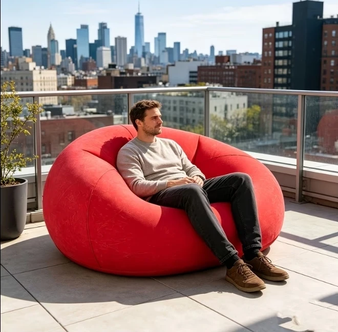 2 pcs Large Red Bean Bag Chair
